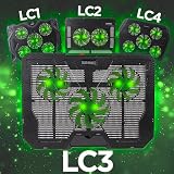 Duronic LC3 Podkładka chłodząca do laptopa 14” – 17” 36 x 27 cm | podstawka pod laptop z LED, 5 wentylatorów | regulacja wysokości i prędkości | 2x port USB