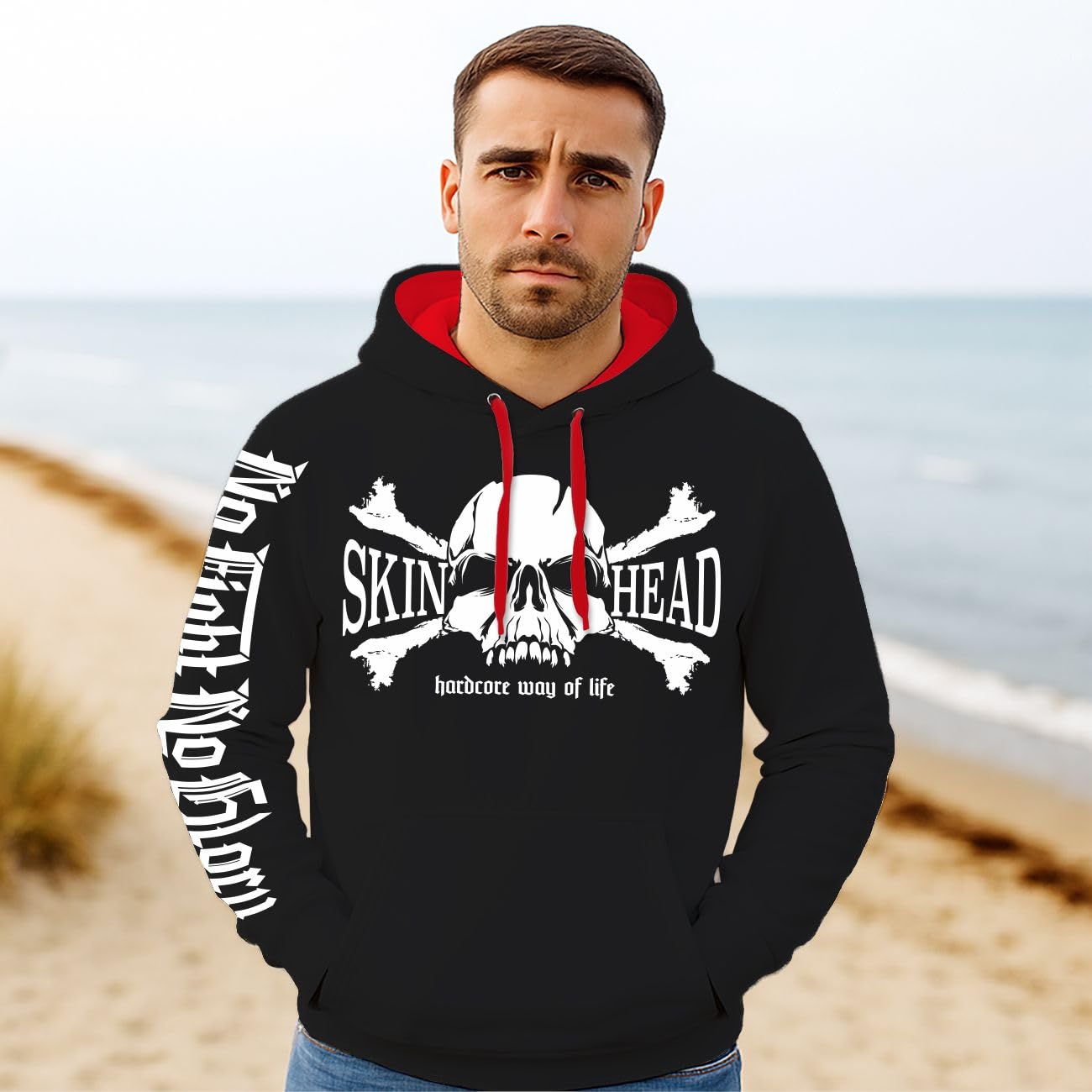 Herren Kapuzenpullover Hoodie Skinhead Hardcore Way of Life Größe S - 5XL