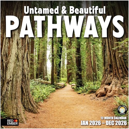 Image of RED EMBER Untamed & Beautiful Pathways 2026 Wall Calendar 12 Month | 12 inch x 24 inch Open | Thick & Sturdy Paper | Giftable | Scenic Nature Calendar 2026