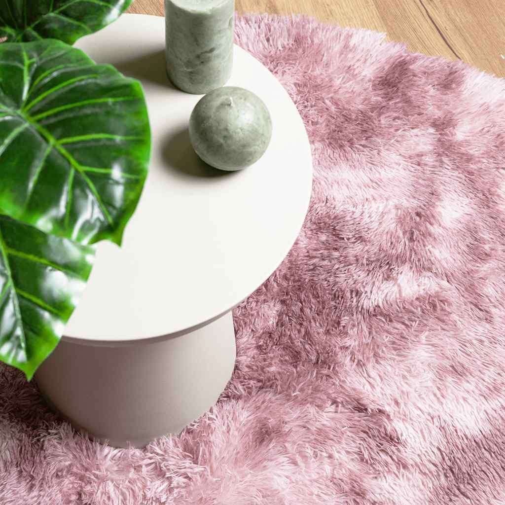 Tapis Shaggy à Poils Longs NAVARRA Rose poudré, 240 x 240 cm, 100 pour Cent Polyester, Dessous antidérapant, pour Salon Chambre Bureau, Moelleux au Sol