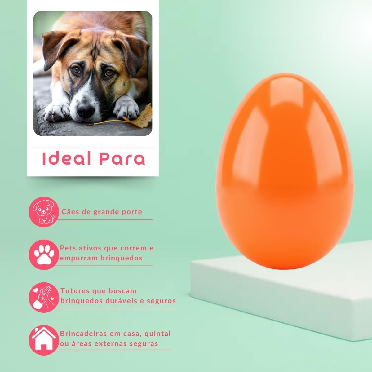Brinquedo Pet Bola Ovo Maluco Cães Funny Eggs Interativo Cachorro Grande Porte (Laranja) Brinquedo Pet Bola Ovo Maluco Cães Funny Eggs Interativo Cachorro Grande Porte (Laranja)
