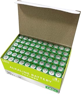 LAZOS 単4アルカリ乾電池60本セット(20本入×3パック) B-LA-T4X20