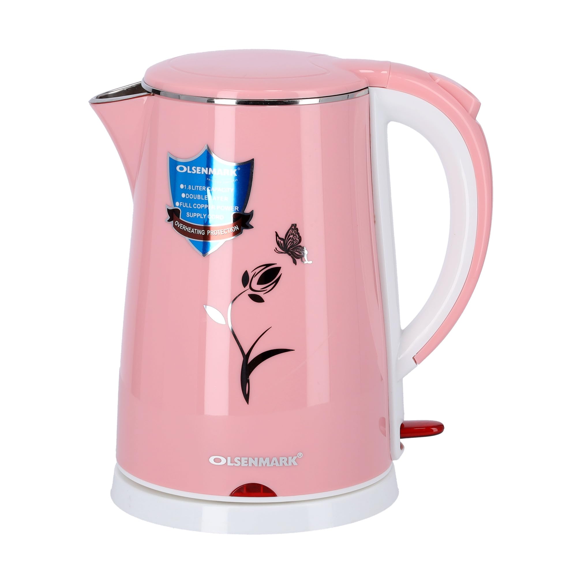 olsenmark 1.8L Electric Kettle with Stainless Steel Inner and outer side Plastic OMK2355