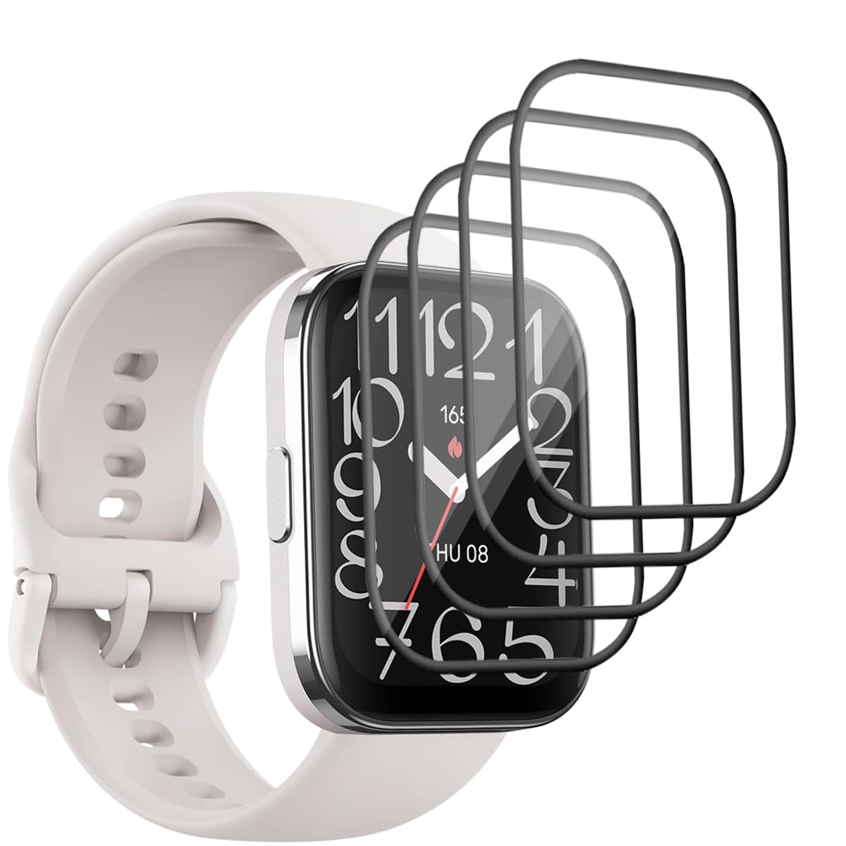 4 Piezas Protector Pantalla para Amazfit Bip 5 Unity 46mm Cristal Templado, Anti-Arañazos/HD, 3D Curvado Película Protectora para Amazfit Bip 5 Unity 46mm - PMMA Protector Pantalla Compuesto