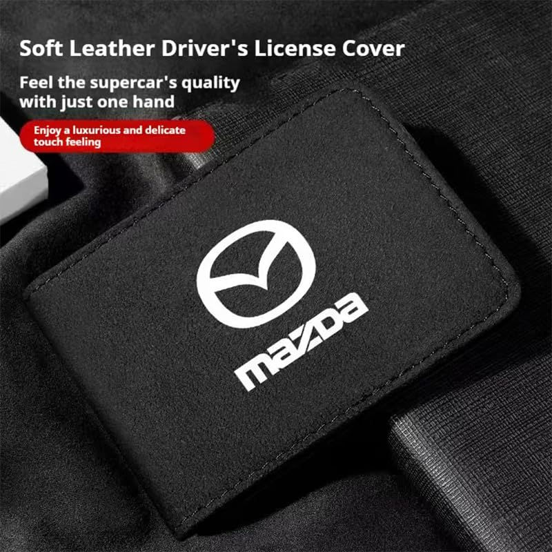 Leather Driver's License Holder for Mazda MX-5/Miata 2004 2005 2006 2007 2008 2009 2010, Slim, Window Protection, Car Accessories, Car Card Holder Wallet, Credit Card Holder,Black3