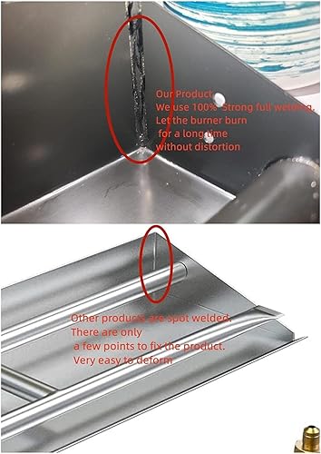 Miniatura 10 de Americangaslogs Sartén de quemador de 18 a 24 pulgadas para chimenea de gas, quemador de gas para fogatas de gas, troncos de gas, quemador de