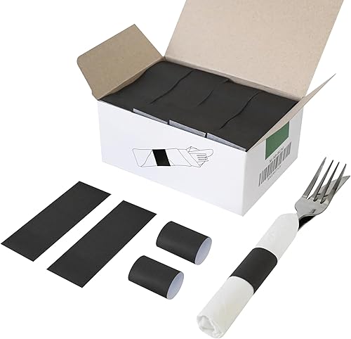 Miniatura 1 de NATURALABEL Servilletero estándar, servilleteros de papel autoadhesivos, 2000 unidades (negro)