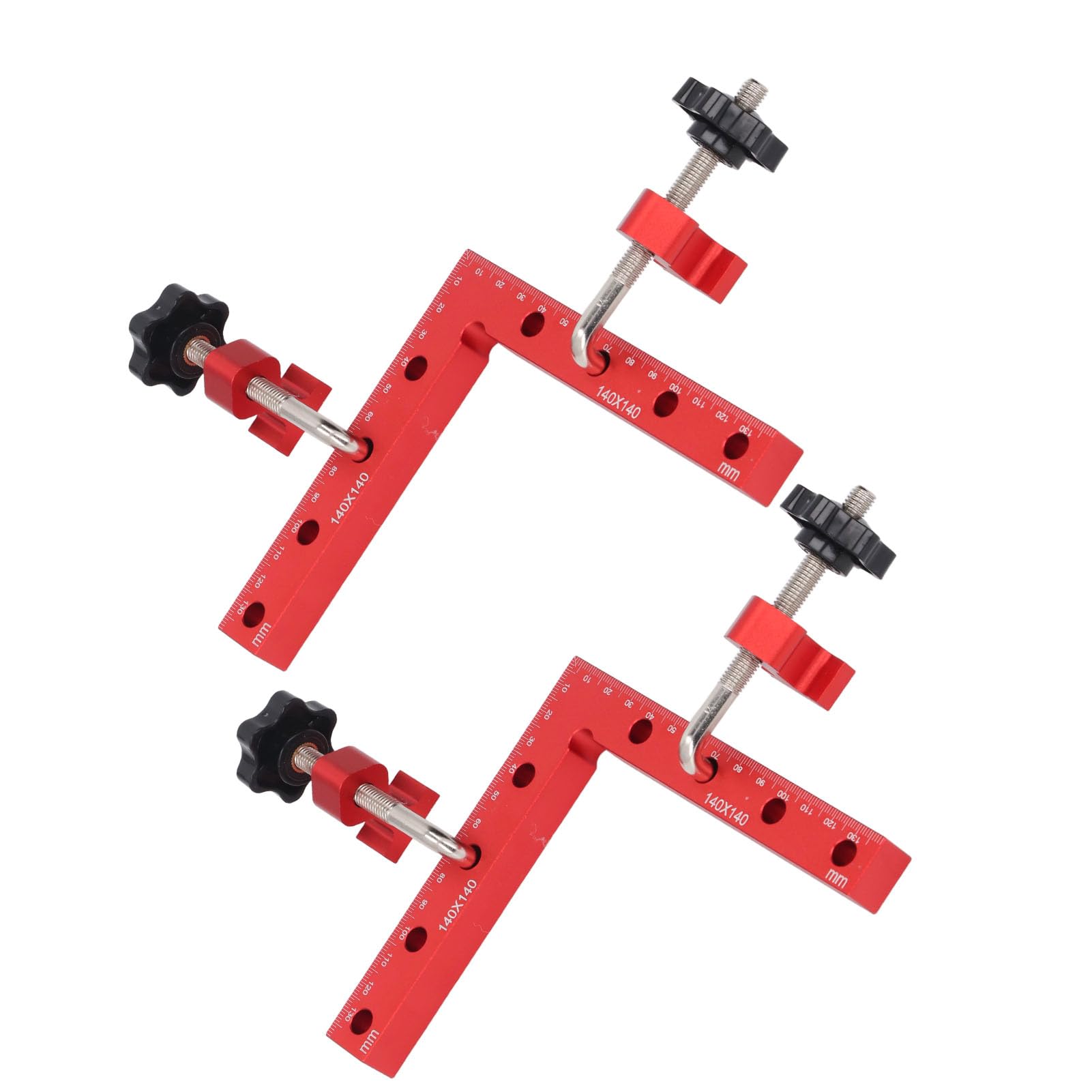 2 Sets Right Angle Cabinet Clamp 90 Degree Locating Square Woodworking L Shaped Fixture for Furniture Making 140x140mm