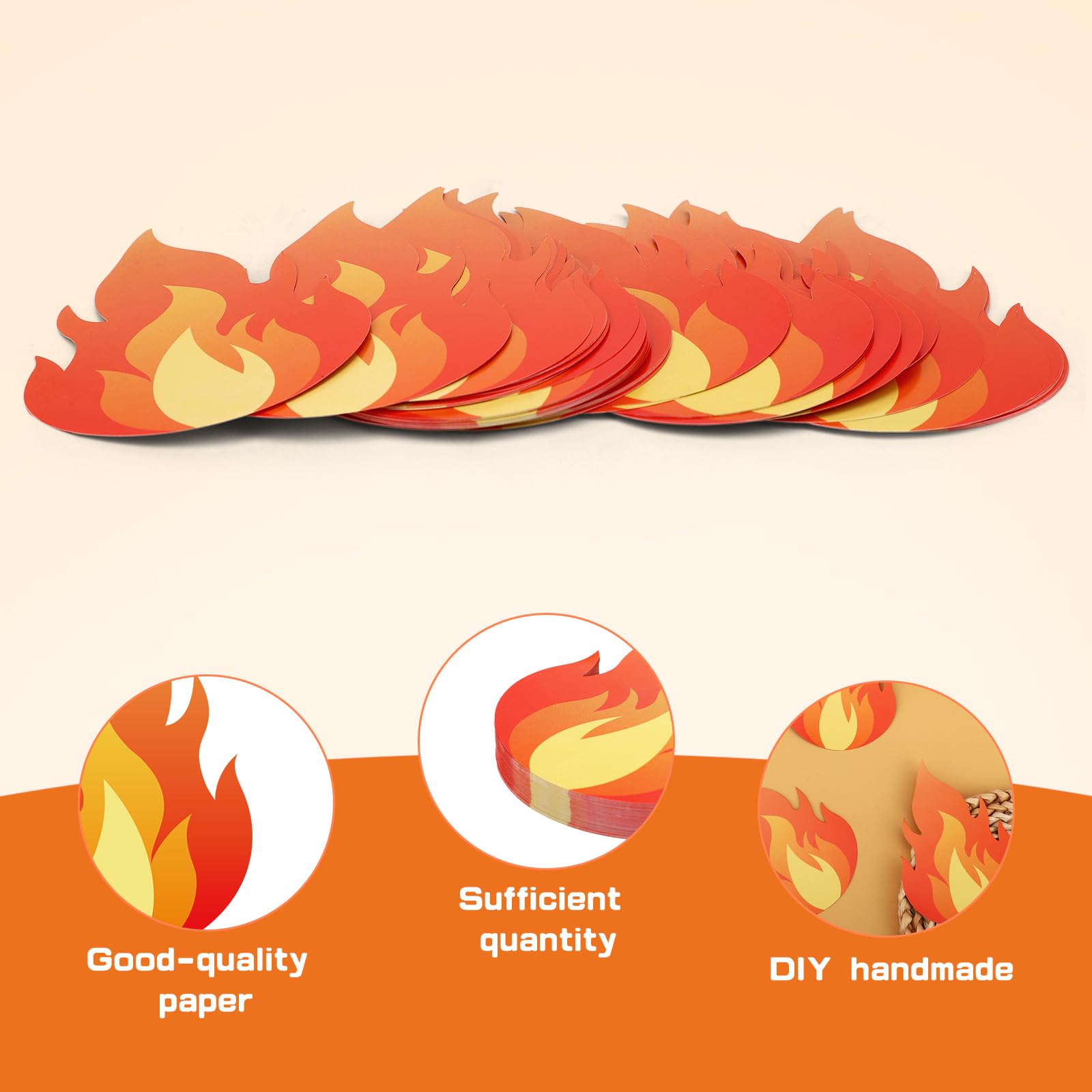 60pz Decorazioni Fiamme 12x8,5cm Carta Doppio Lato Sagome Fuoco per Bacheca Pompiere Tema Camion Decorazione Aule Artigianato