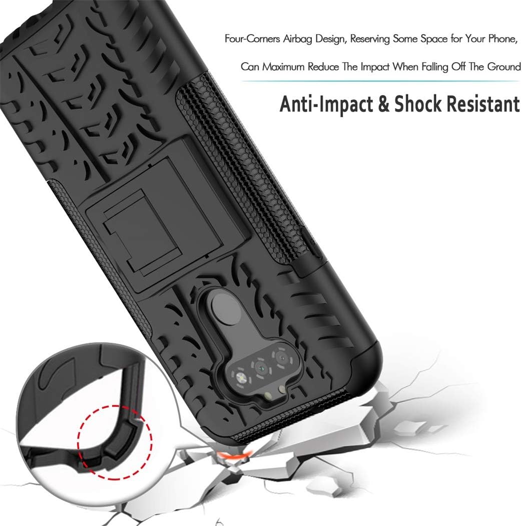 Cmore- LG Aristo 5 Case, LG Aristo 5 +Plus Case, LG K31/Risio 4/ Phoenix 5 / Fortune 3/K8X Case with Screen Protector, [Kickstand] Non Slip Shockproof Dual Layer Protective Phone Case-Black