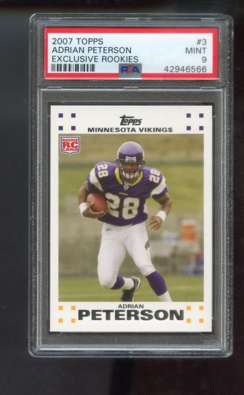 2007 Topps Exclusive Rookies #3 Adrian Peterson ROOKIE RC PSA 9 Graded Football Card NFL Minnesota Vikings