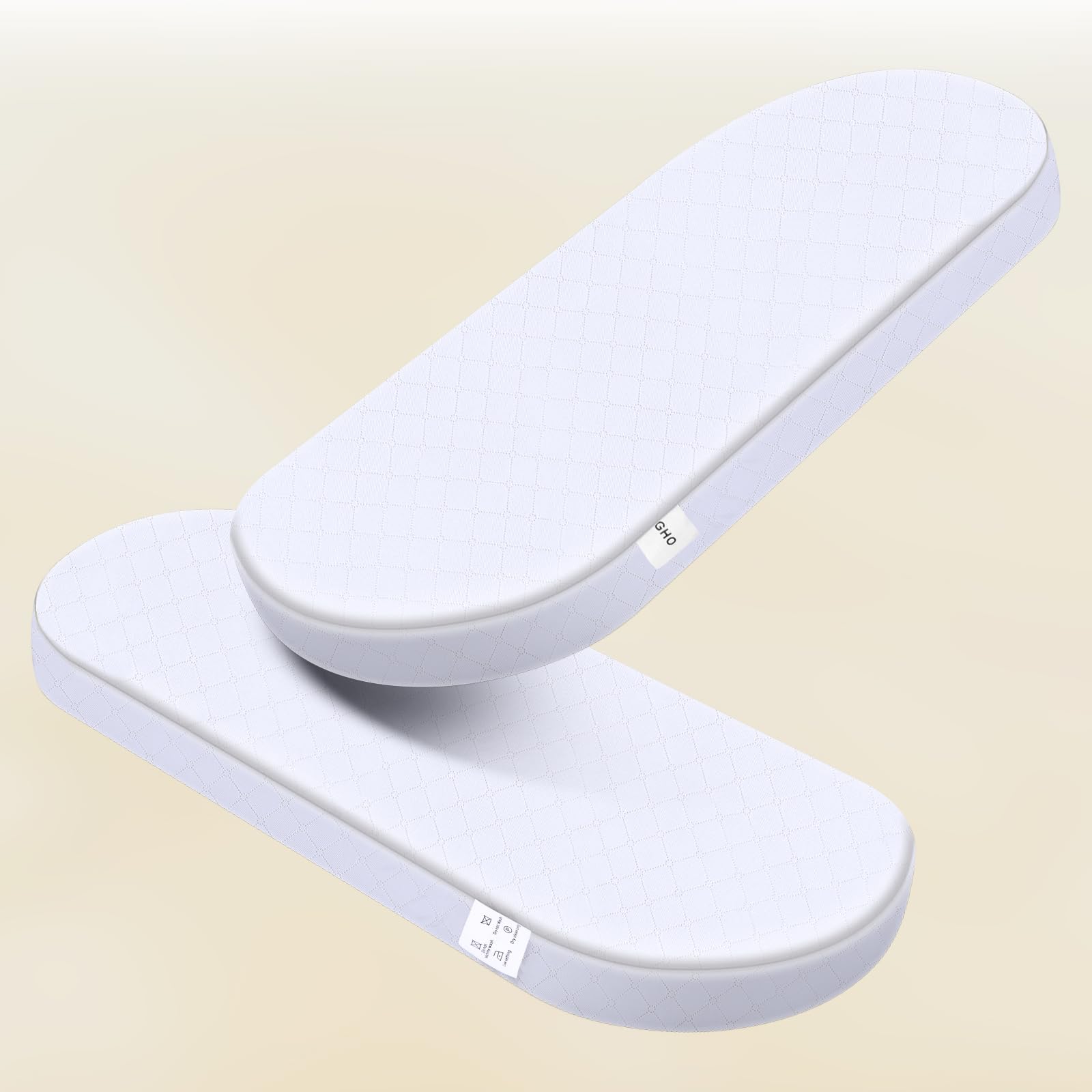 Oval Baby Cradle Mattress Cover, 15 W x 30 L x 2 H inches, Waterproof Cover, Foam, Universal, Suitable for Multiple Cradle Brands