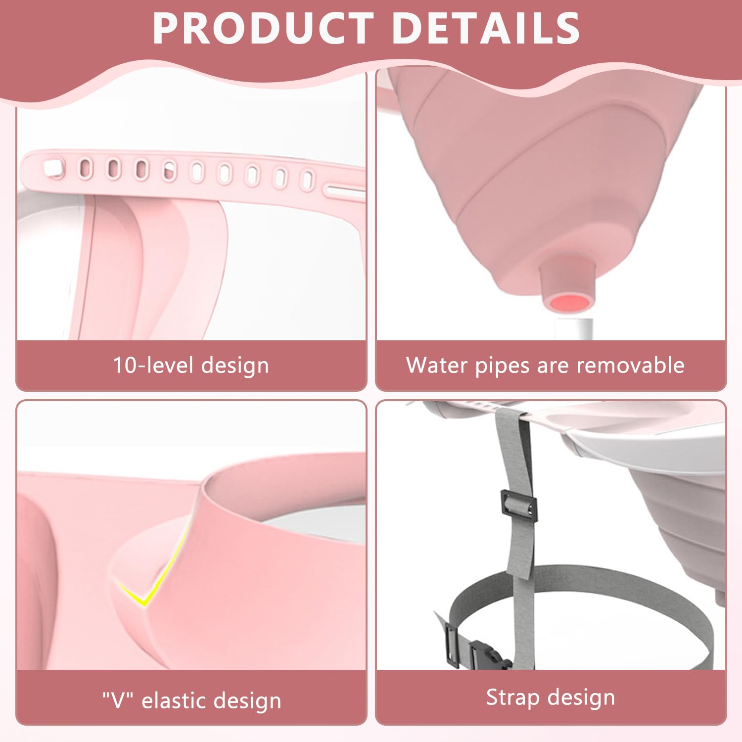 Lavacabezas Plegable, Lavacabezas Portatil con Tubo Desagüe, Lavacabezas Portátil TPE para Personas Encamadas, Herramienta Lavar Cabello para Mujeres Embarazadas y Personas con Movilidad Reducida (C)