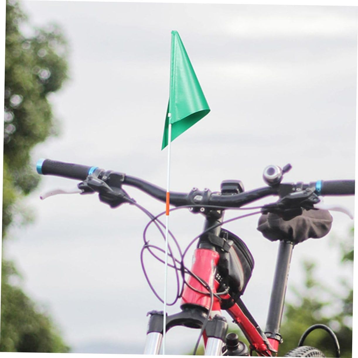 KOMBIUDA 2 Sets of Kids Bicycle Safety Flags Pole Lightweight High Visibility Bike Flags for Enhanced Cycling Safety for Children Riding and Cycling Outdoors