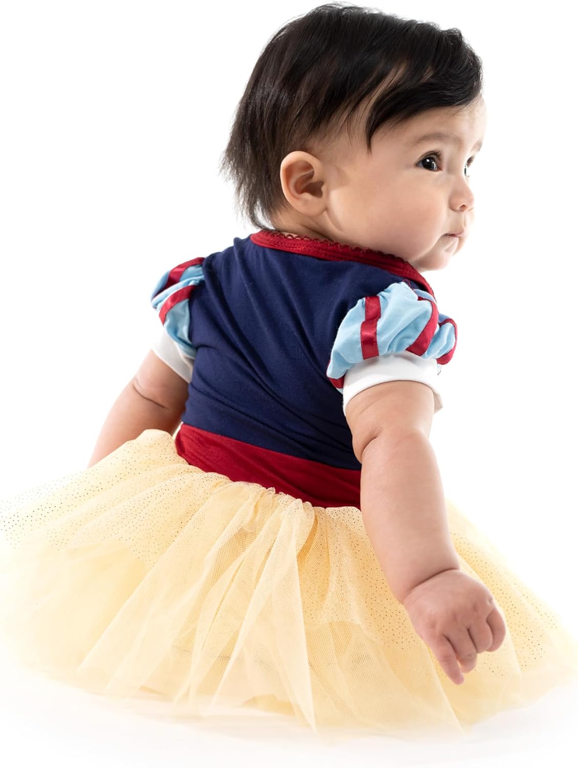 Little Adventures Baby Snow White Dress Onesie - Machine Washable with No Glitter