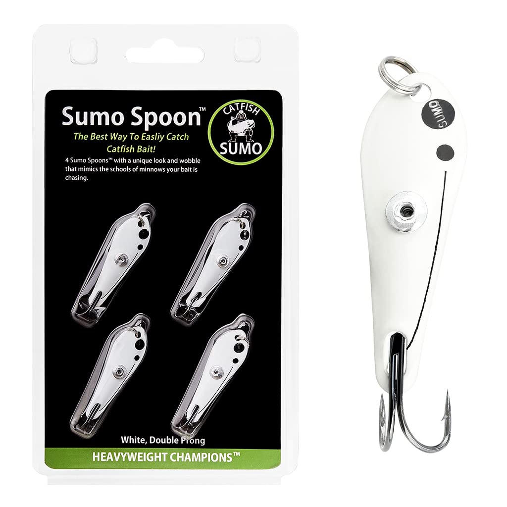 Sumo Spoon - Catfishing Bait Spoon for Skipjack, White Bars, Striped Baitfish, 1 5/20.3 cm