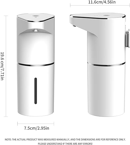 Miniatura 8 de Dispensador automático de jabón de espuma, dispensador de jabón de espuma sin contacto, dispensador de jabón eléctrico ajustable de 11.8 fl oz,