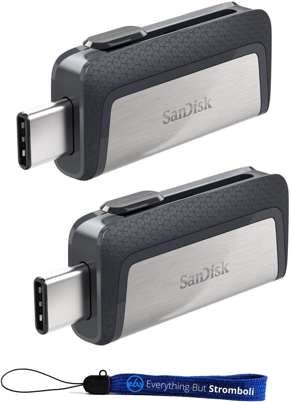 Ultra 32GB (Two Pack Bundle) Dual Drive USB Type-C (SDDDC2-032G-G46) with Everything But Stromboli (TM) Lanyard