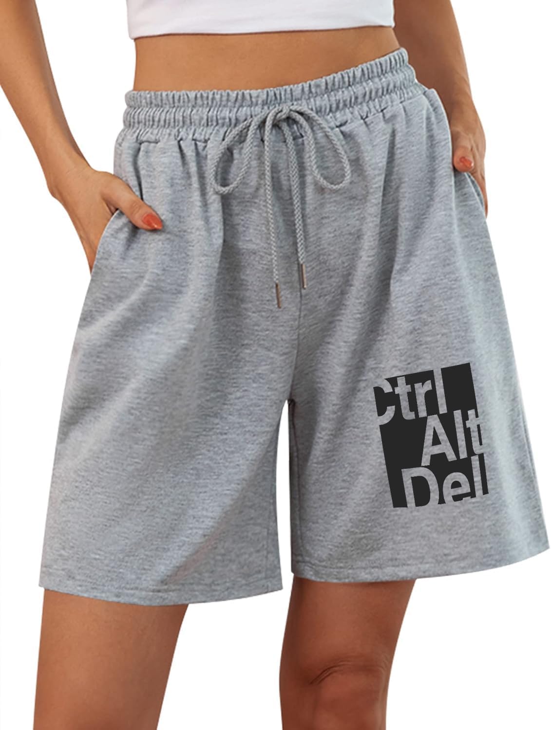 hotfits Women's Green Casual Summer Cotton Shorts Athletic Gym Shorts Basic Shorts Relaxed Fit Running Jogger Shorts with Pockets