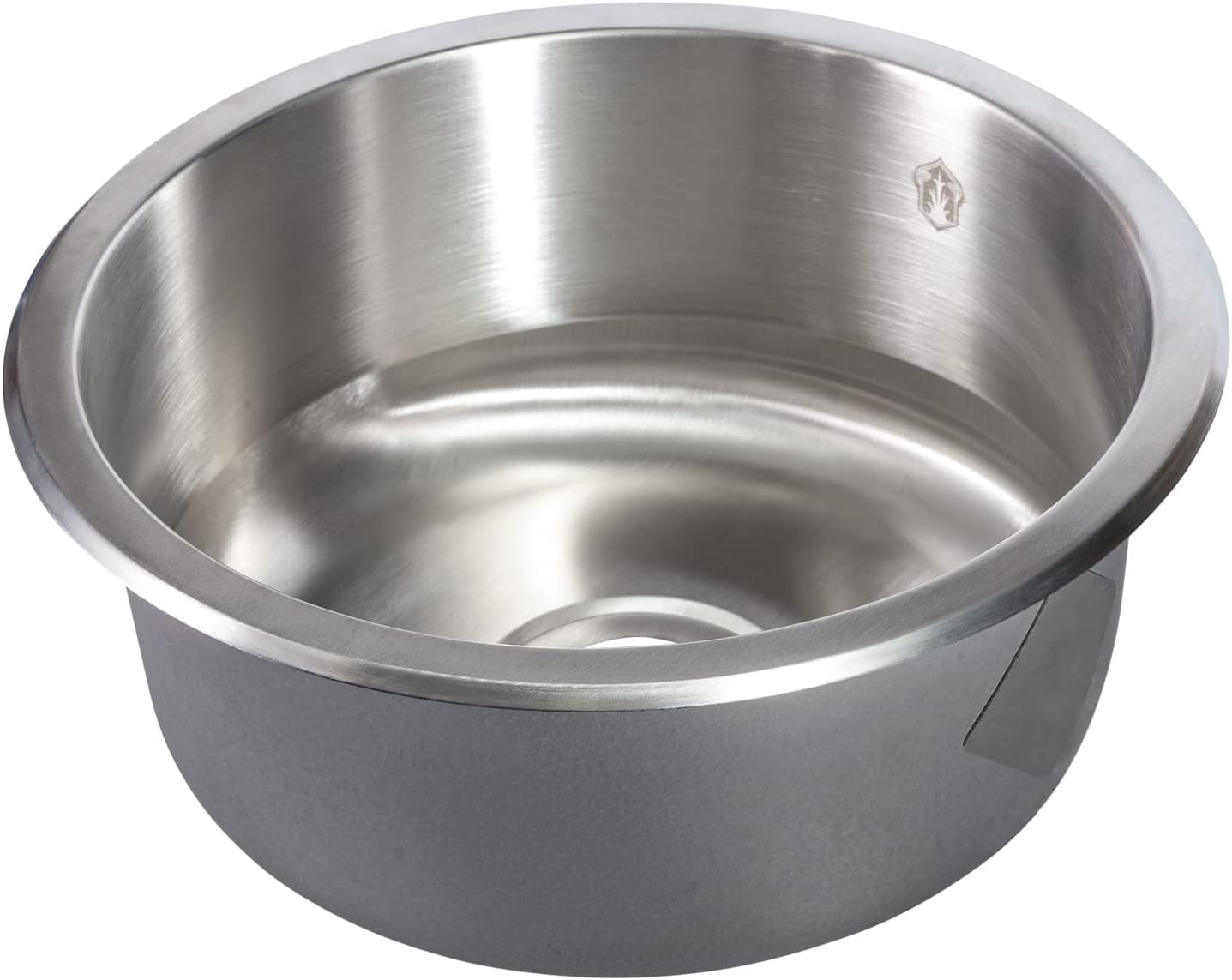 Silver Lake (SLU 302) 14" Round 18 Gauge Undermount Kitchen Bar Sink Stainless Steel Brushed Nickel Strainer and Clips Included
