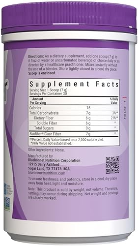 Miniatura 2 de BlueBonnet Nutrition Sunfiber – 0.24 oz de fibra soluble prebiótica a base de plantas – Apoya la salud digestiva* – Disolución instantánea – Sin