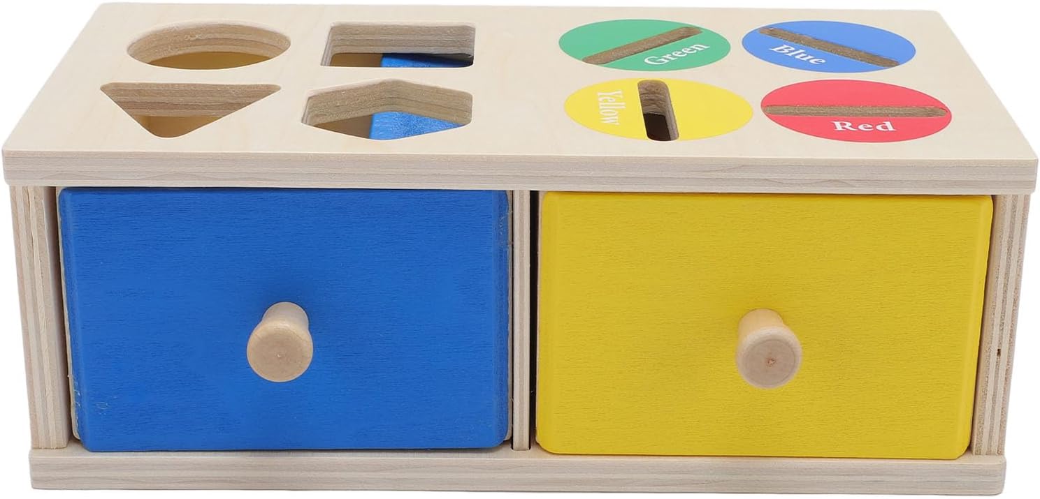 Wooden Toy Wooden Shape and Color Matching Box Toy: Develops Logical Thinking and Fine Motor Skills an Educational Suitable for Infants and