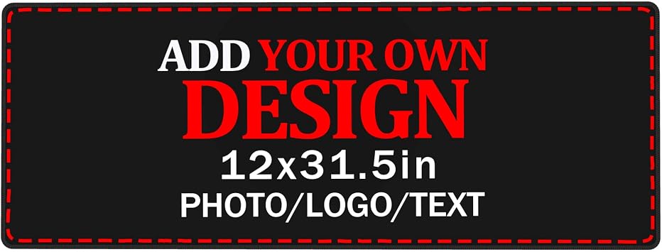 Custom Extended Gaming Mouse Pad Personalized Add Your Own Photo Picture Text Large Mouse Mat Anti-Slip Rubber Base Stitched Edge Mouse Pad for Office Computer Laptop 31.5 x 12 in / 80 x 30 cm