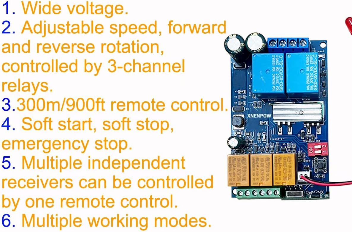 PWM DC Motor Speed Remote Control Switch Forward and Reverse, DC 9V 12V 24V 36V 48V 7Amp for Train Model Railway Model led Control(1r1set)