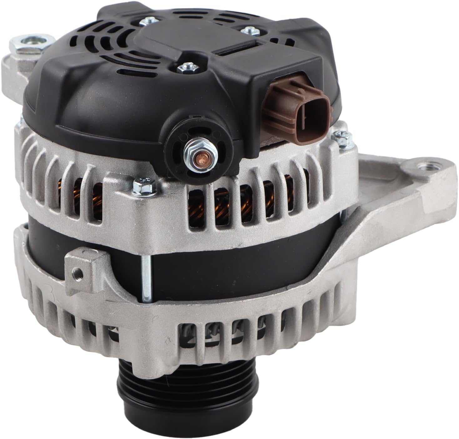 Alternator 12V 130A CW 6-Groove Clutch Pulley Compatible 2010-2014 Toyota Highlander L4 2.7L, 2010-2015 Venza L4 2.7L, Replace 2101160 11403 2101160 104210-2350