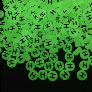 100pcs Luminous 26 Letter Beads Acrylic Beads for Bracelet Necklace Jewelry Making Set - Glow in The Dark Beads DIY Jewelry Kit H 4 * 7mm