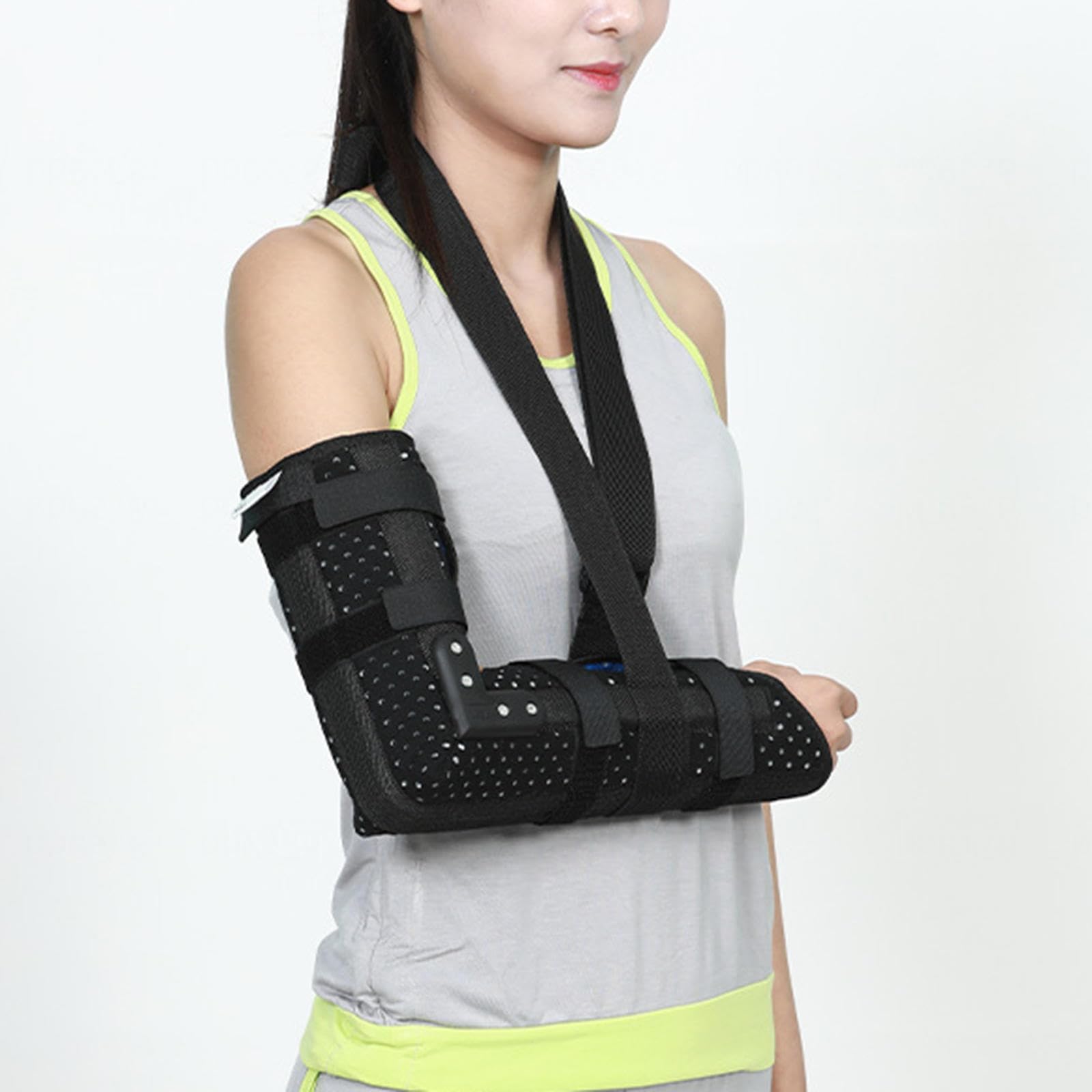 Soporte de Epicóndilo Humeral, Cinturón Fijo de Articulación de Codo de Hueso de Antebrazo Transpirable, Soporte de Codo Ajustable para Fractura de Brazo de Húmero,L