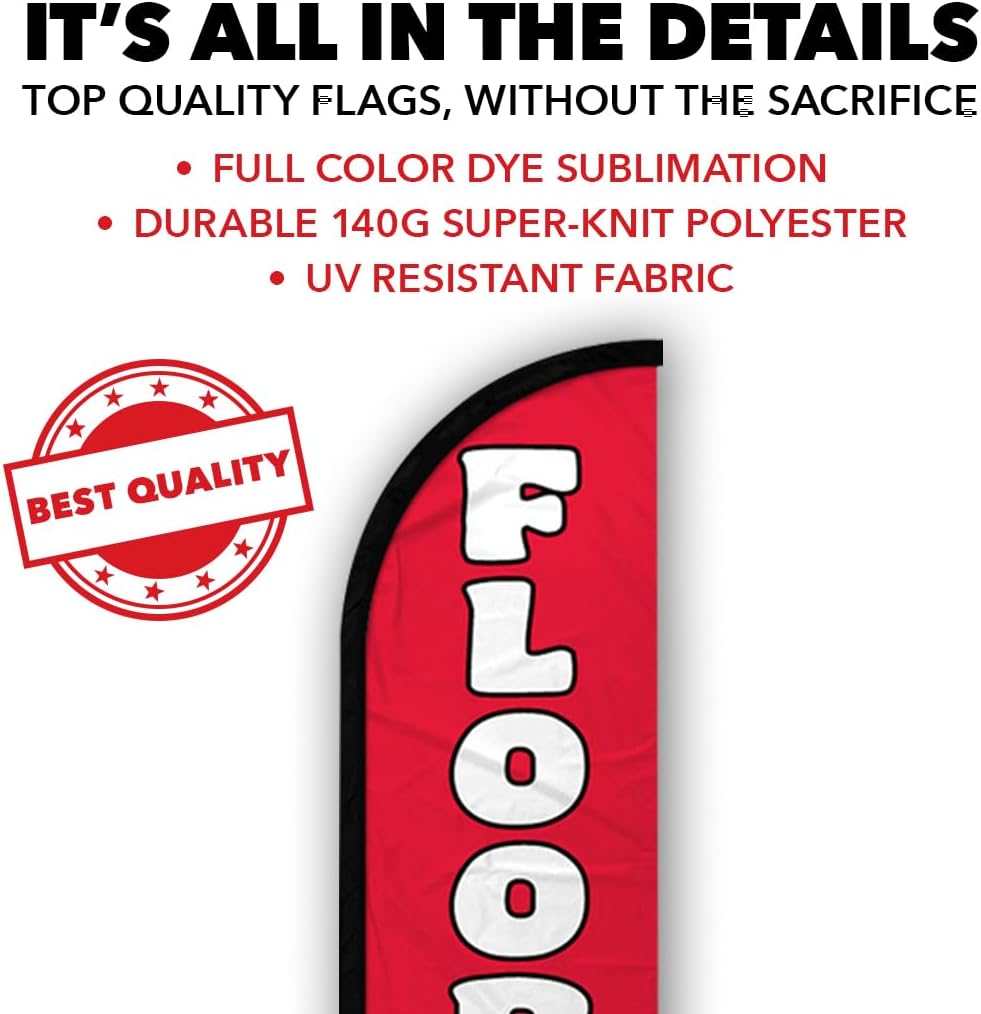Flooring Sale Windless Banner Advertising Flag - Perfect for Flooring Store, Hardware Stores, Home Improvement