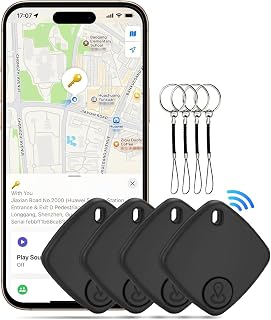 Air Tracker Tags-4 Pack (for iOS Only), Bluetooth Keys Finder Luggage Tracker Compatible with Apple Find My APP, Item Locator for Luggage, Backpack, Suitcases,Wallets, Replaceable Battery - Amazon product rated Grade A