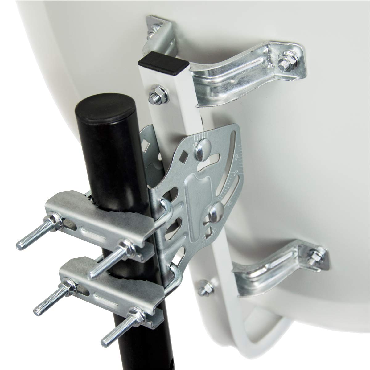 Premium X Camping Sat Anlage 45cm Satelliten-Schüssel Hellgrau Single LNB Weiß 0,1db 10m Koaxial-Kabel 2X F-Stecker