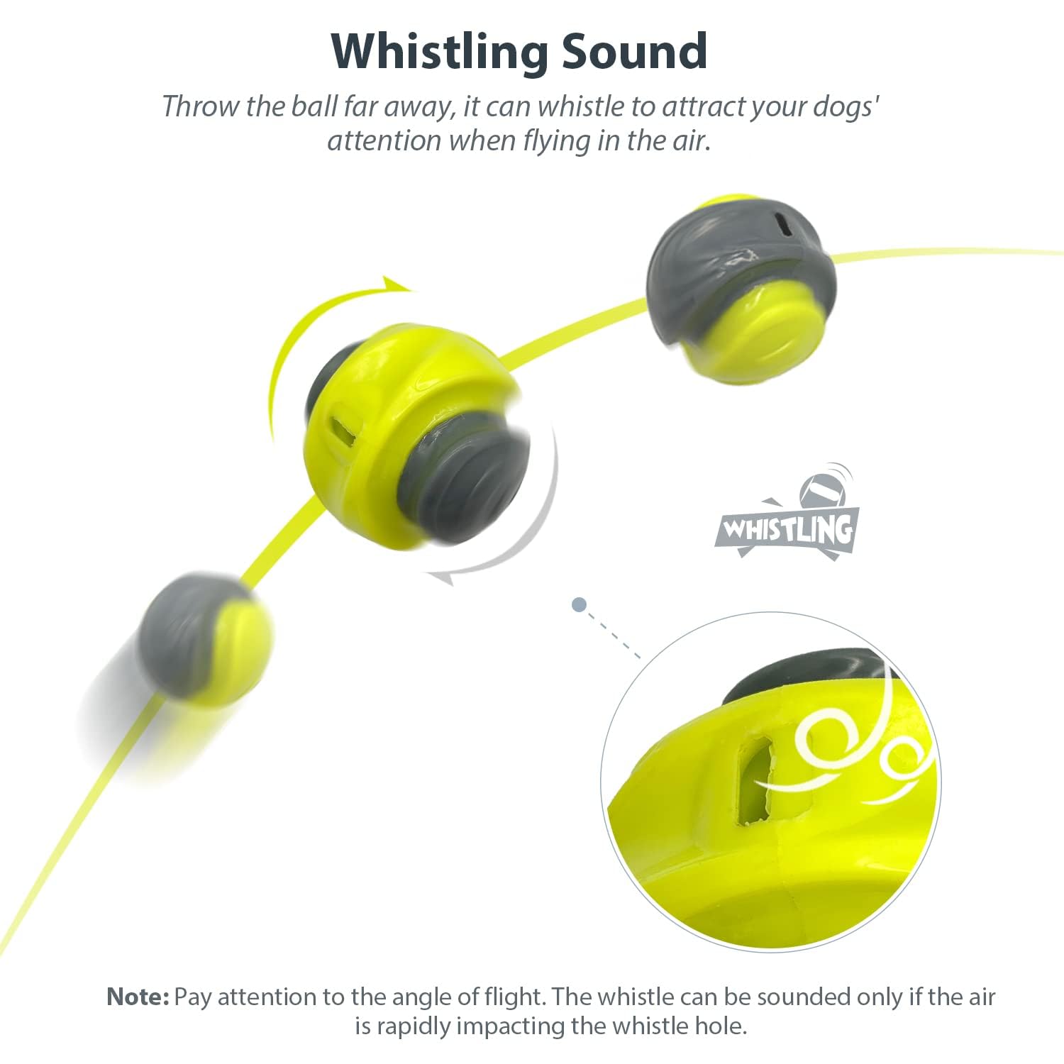 SKIPDAWG Whistling Ball Whistling Sound for Dogs High Quality TPR Very Good for Ball Slingshot, 6.3 cm - Image 3