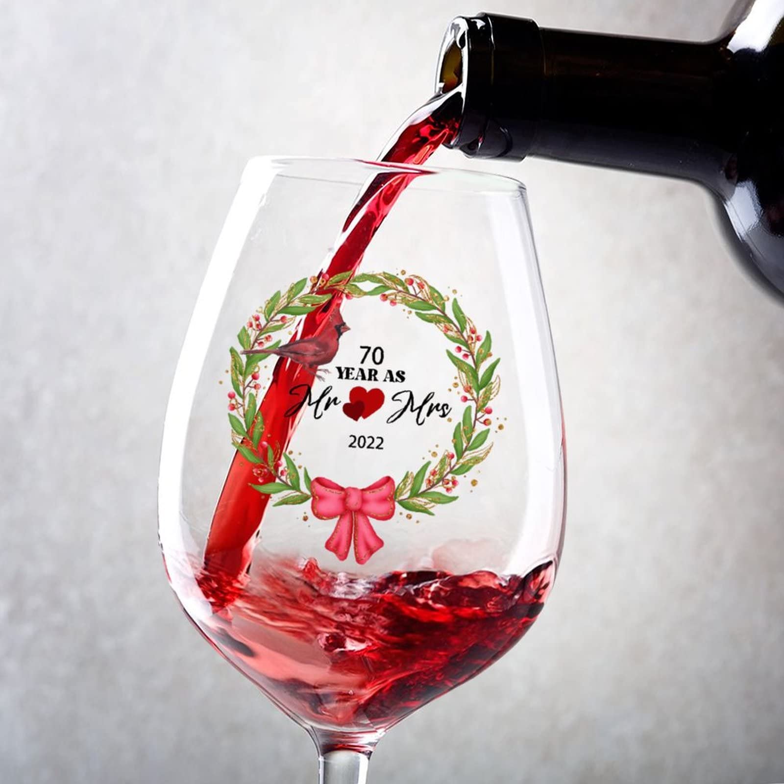 Verre personnalisé pour mariage lot de 2 verres à vin rouge 500 ml gravure haut de gamme