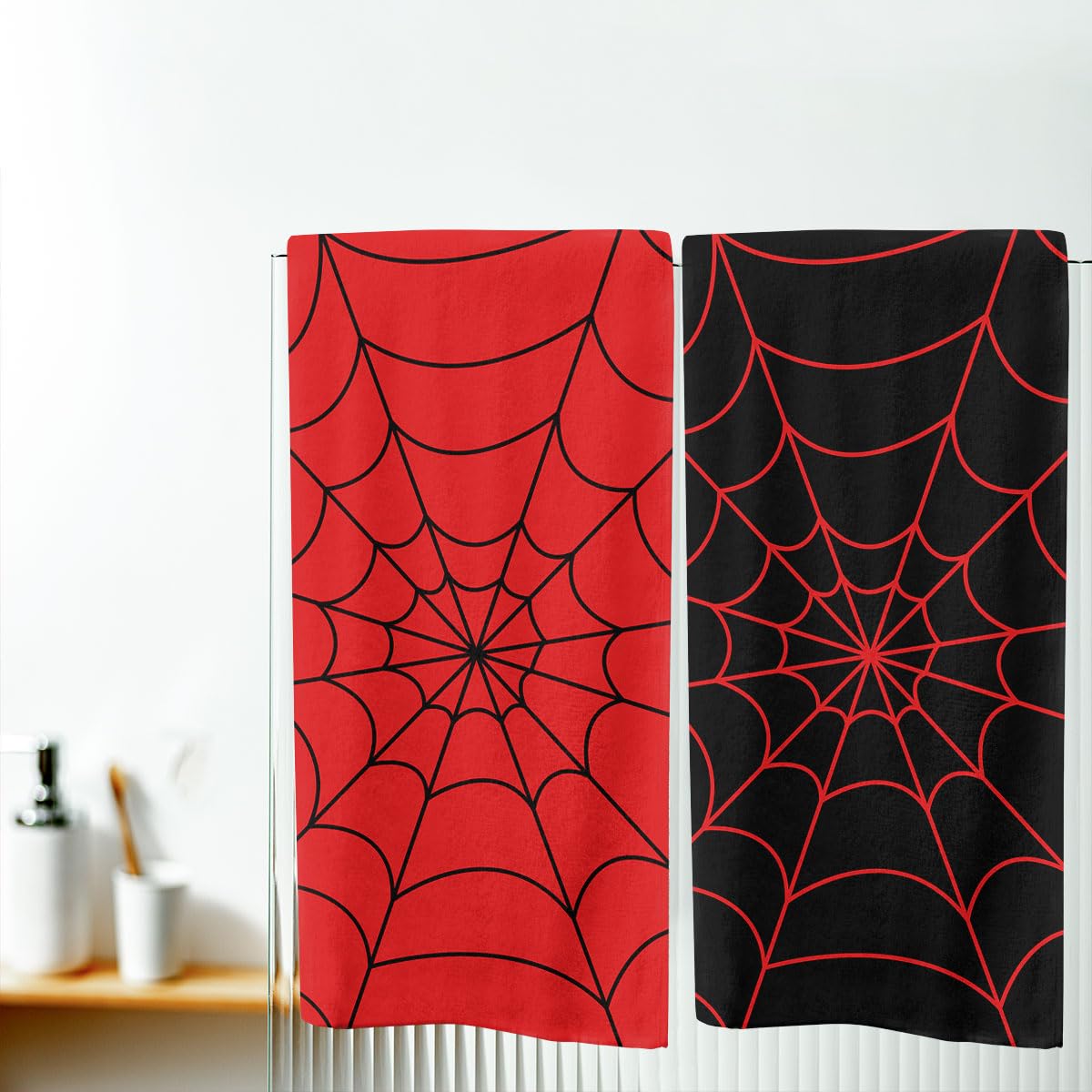 Amazon.com: LXCSBD Red Spider Web Towels - Absorbent Black