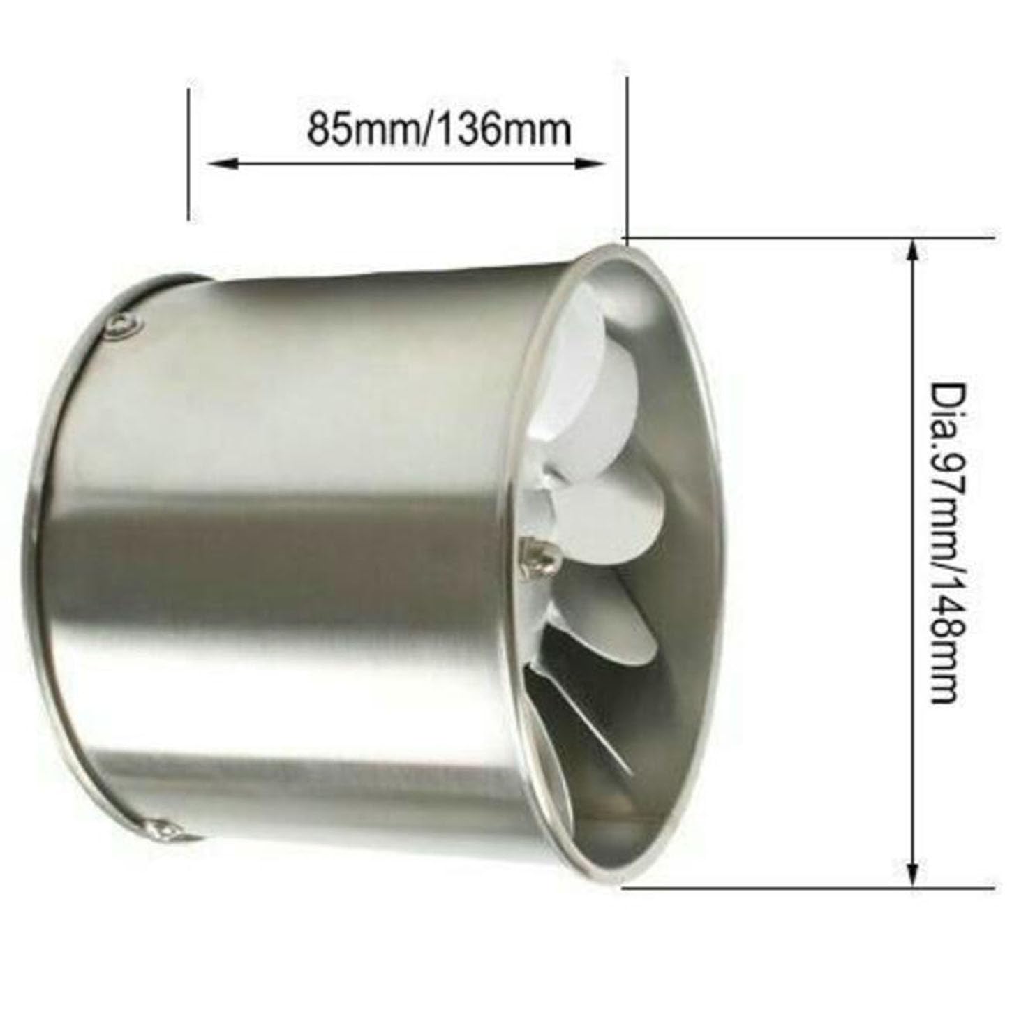 Ventola Aspirazione,Estrattore Aria in Linea,2800 Giri/Min Aspiratore Bagno,Motore in Filo di Rame,Acciaio Inossidabile,per Cucina, Ufficio,Tenda, Serra,Garage Soffiatore di Scarico,6 Inches
