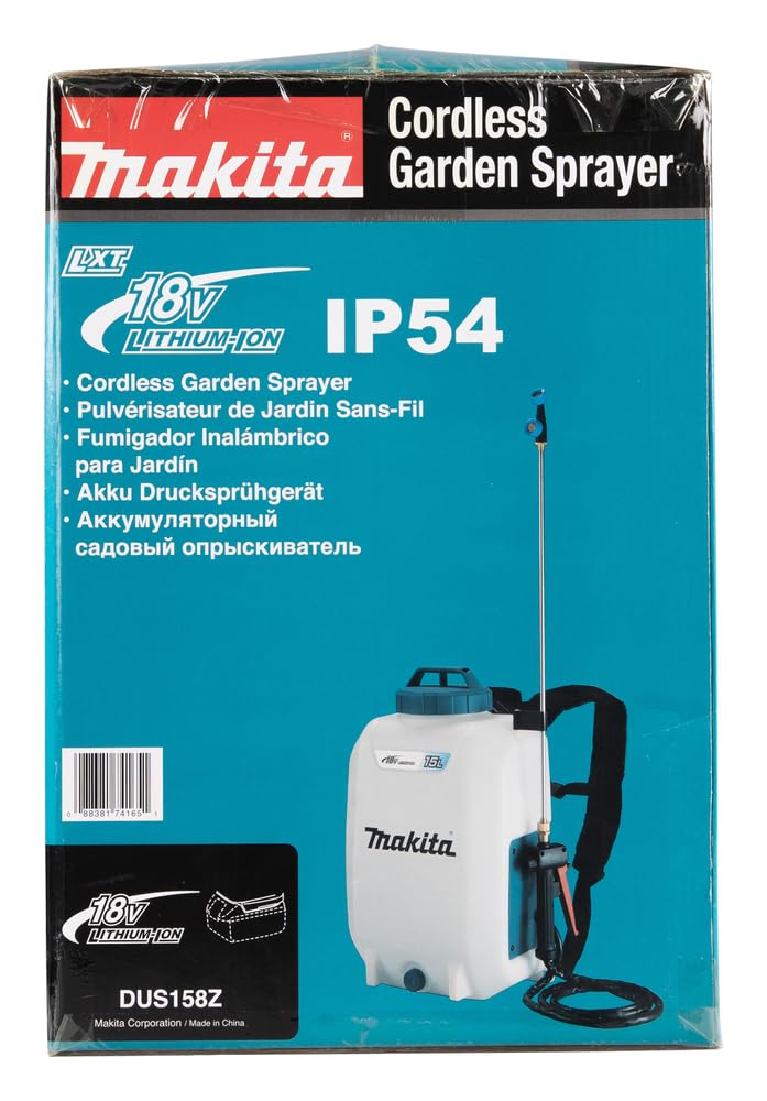 MAKITA DUS158Z 18V Li-Ion LXT Mochila Jardín Pulverizador – Baterías y Cargador no incluidos