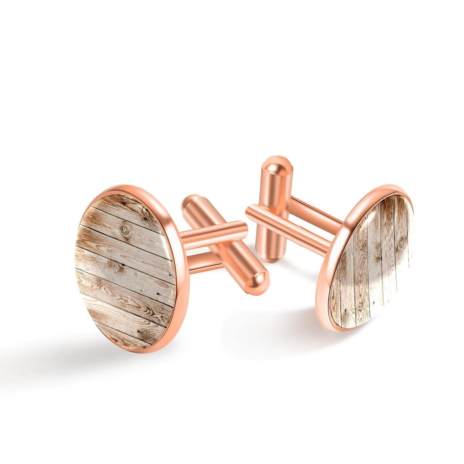 Generic Gemelos personalizados de madera antigua para esmoquin, 20mm*20mm, Acero inoxidable, Cuarzo creado