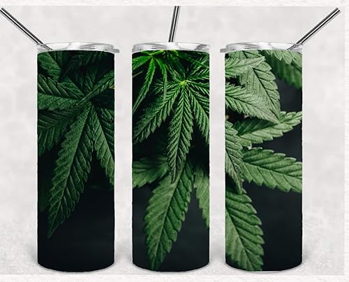 Miniatura 1 de Marijuana 420 Cannabis Weed Pot Ganja Leaf Stainless Steel 20 ozThermal Tumbler for Hot or Cold Beverages To Go Travel Coffee Mug
