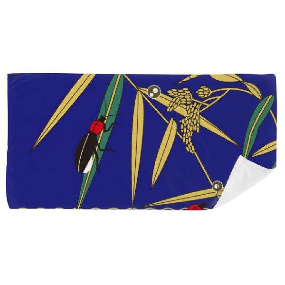 Serviette de bain motif insecte et feuille japonaise 35x70cm douce