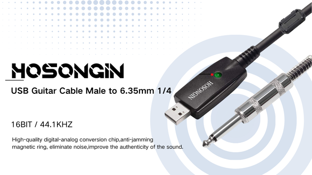 Amazon.com: HOSONGIN USB Guitar Cable - USB Interface Male to 6.35