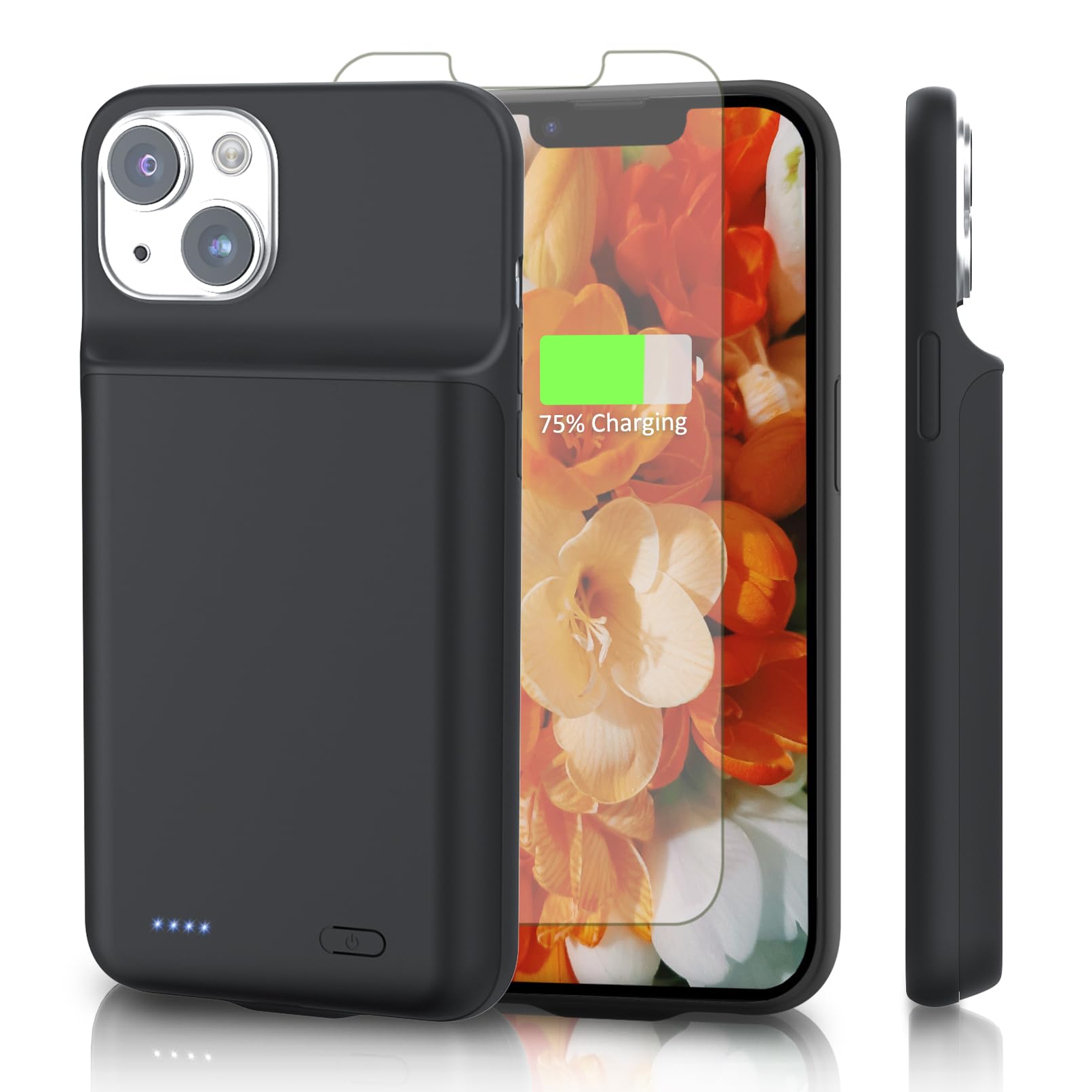 Etui na baterie do iPhone'a 14, [6000 mAh] Ochronna przenośna ładowarka do iPhone'a 14 (6,1 cala) (czarne)