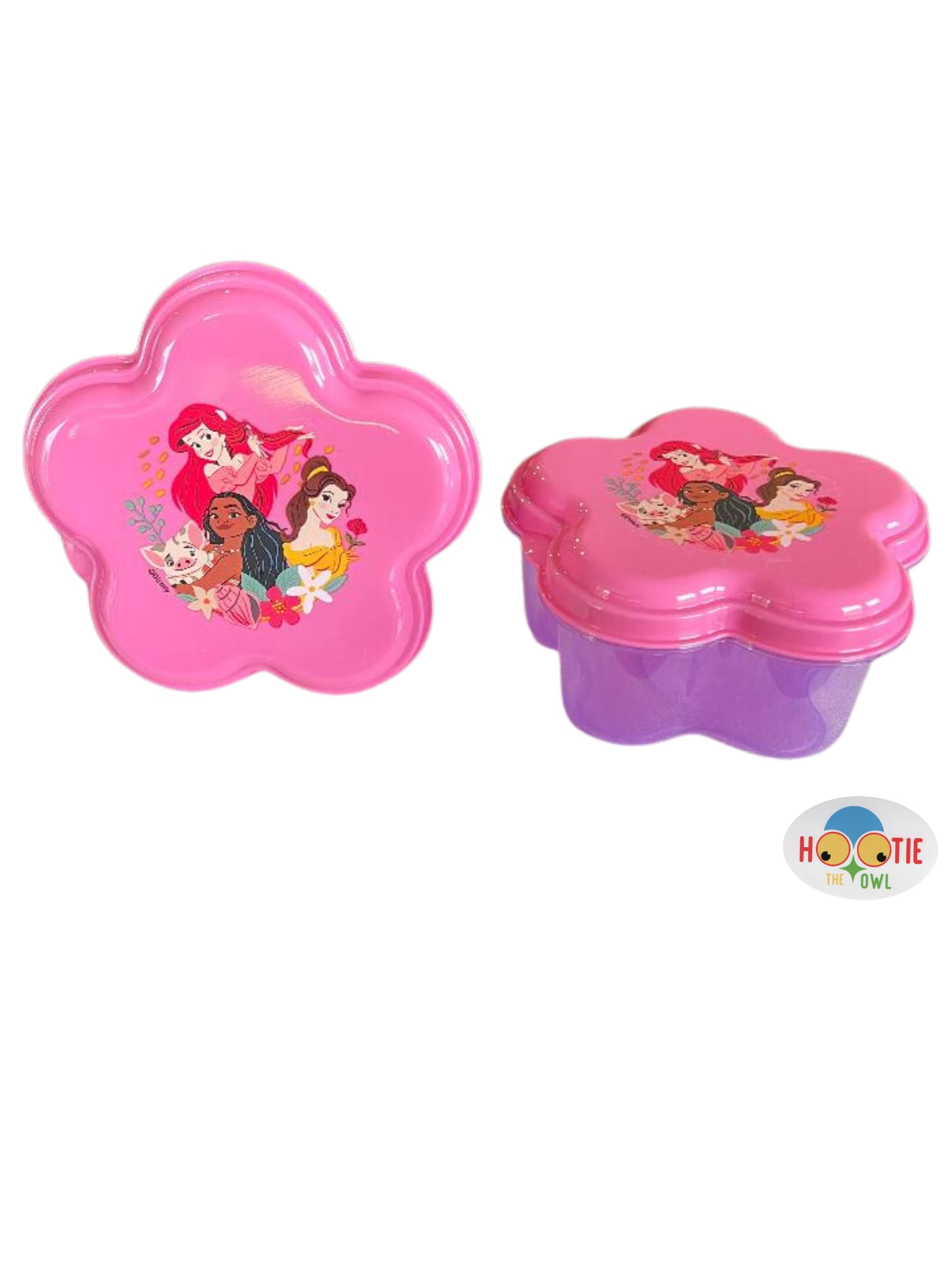 Princess Ariel, Moana, and Belle Reusable Snack Box Compact Food Storage Container - BPA Free - Great for Kids Lunches and Snacks