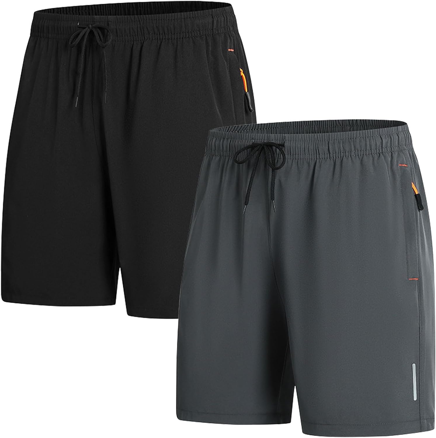 Running Shorts for Men - Quick-Drying Sports Shorts Men with Zip Pockets Gym Shorts Sportswear