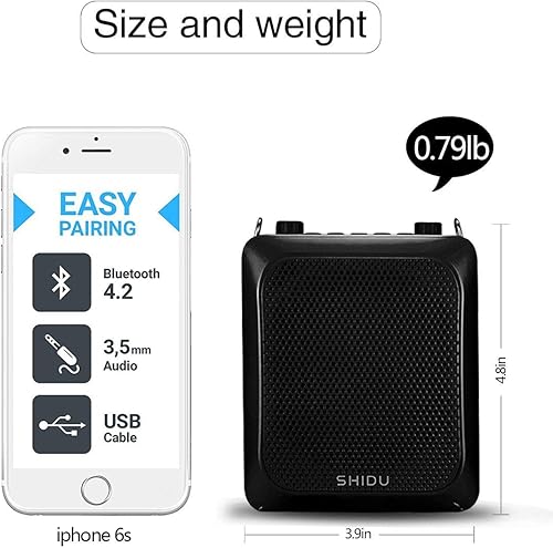 Miniatura 8 de Amplificador de voz inalámbrico de 25 W Bluetooth 5.3  Sistema PA portátil inalámbrico de grado con reverberación  Altavoz recargable Batería de 12