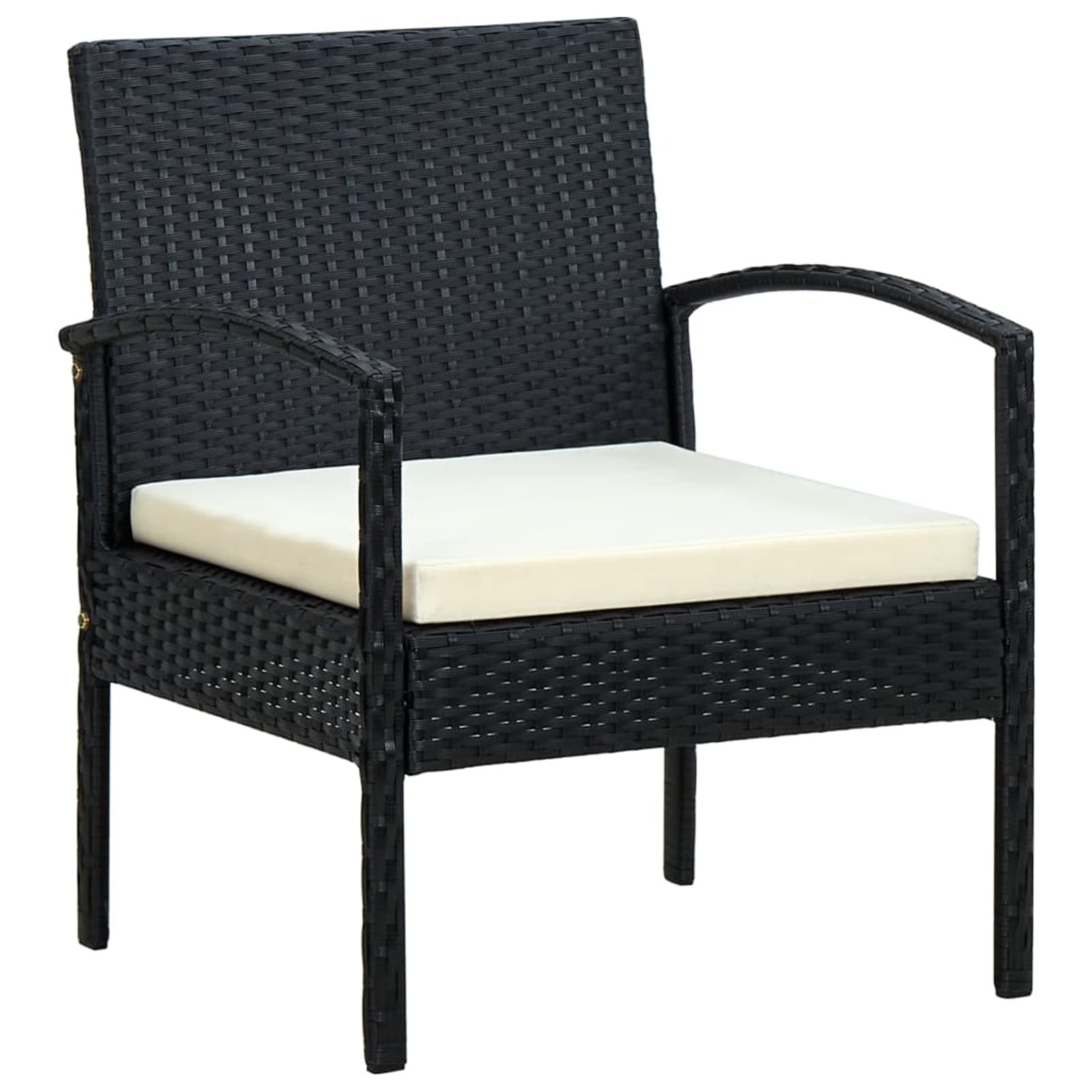 Chaise de Jardin Résine Tressée Noir confortable pour le dos