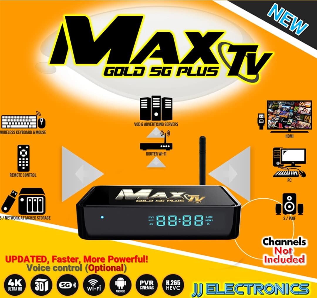 Generic MAX TV Gold 5G Plus 5G 4K Quad Core 64 Bit Voice Control Optional with an Extra Control