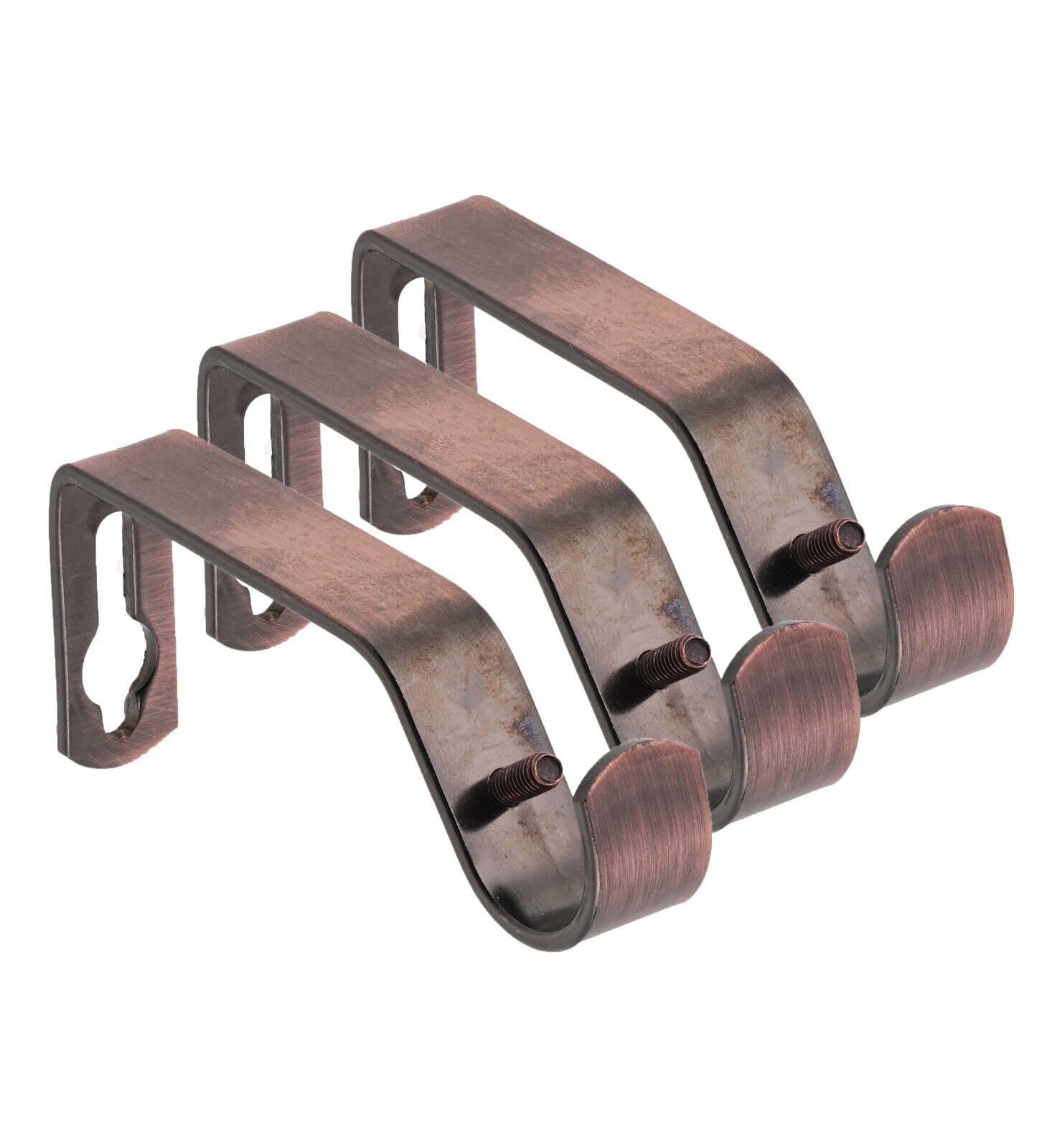 Lister Cartwright Antique Copper(Metal Bracket) 19Mm Curtain Pole Brackets With Adjustable Screws Metal Finish (Pack Of 3)